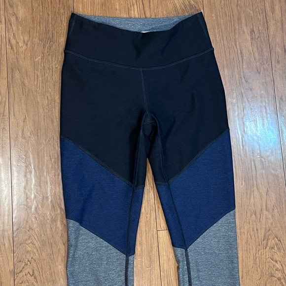 Outdoor Voices Blue & Grey Heather Color Block Athletic Work Out Leggings Sz XS - Picture 3 of 11
